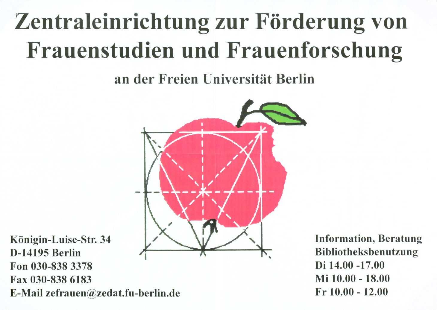 Plakat der Zentraleinrichtung für Frauenstudien und Frauenforschung