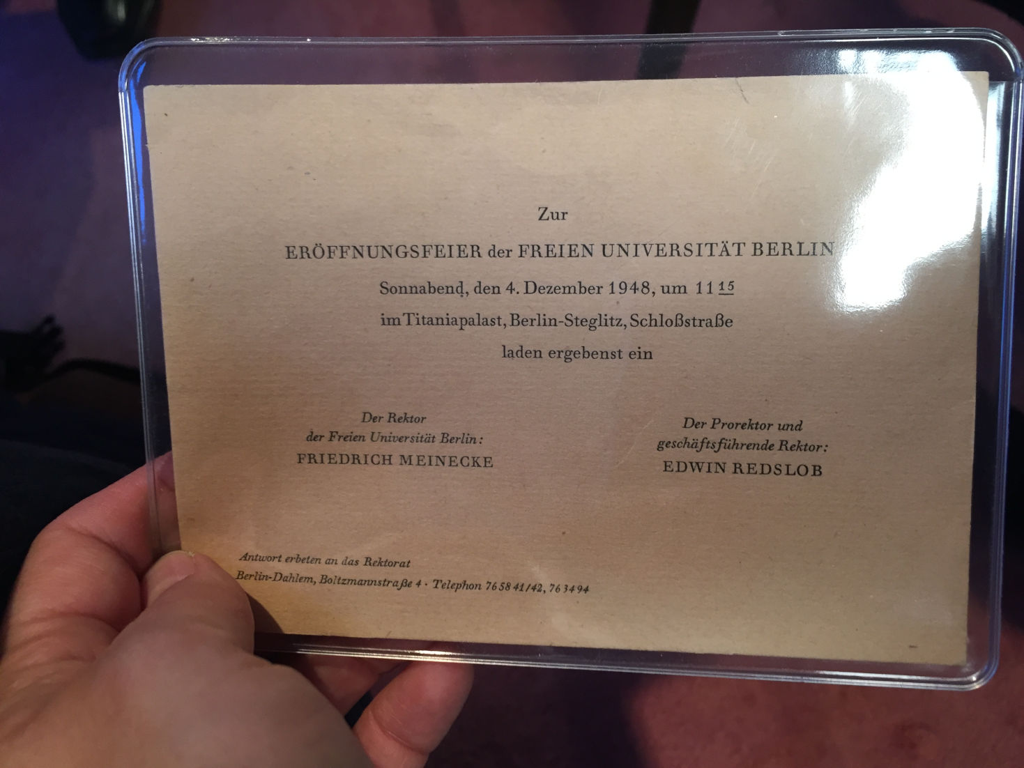 Einladungskarte zur Gründungsveranstaltung 