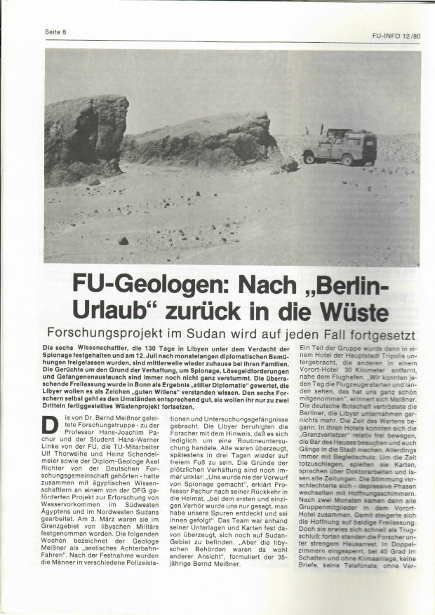 Artikel über die Forschungsstation, erste Seite