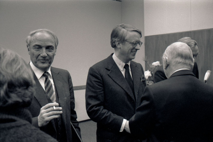 Gespräche nach Präsidentschaftsübergabe von Eberhard Lämmert an Dieter Heckelmann